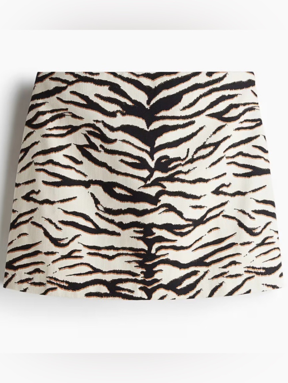 H&M Zebra Print Mini Skirt in White, Black, Brown